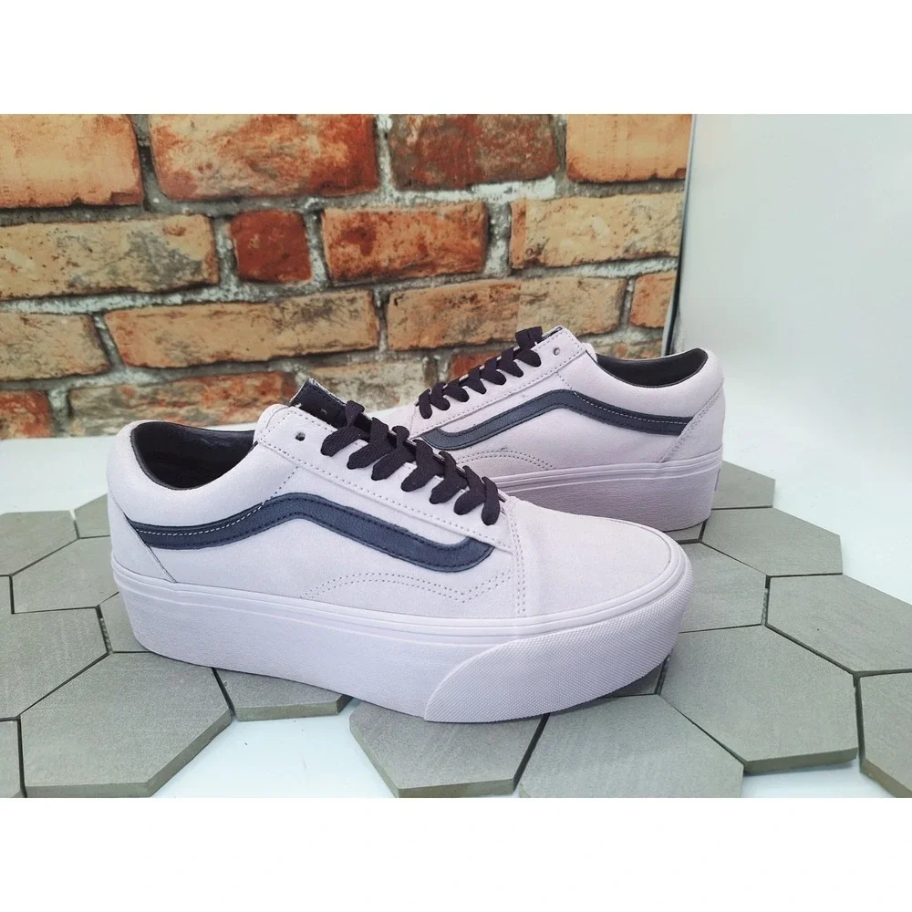 VANS Old Knool Stack Platform Lift Shoes Purple Black Stackform Women Sz 8 Knu